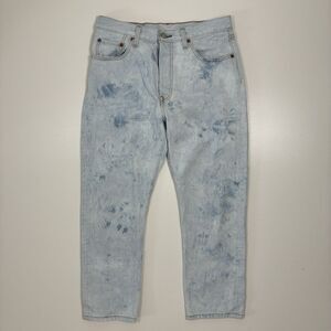 Levi’s 501 Women’s Blue Dye Straight Size 29 Light Acid Wash Button Fly Denim
